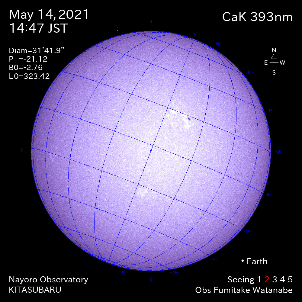 2021年5月14日CaK波長の太陽