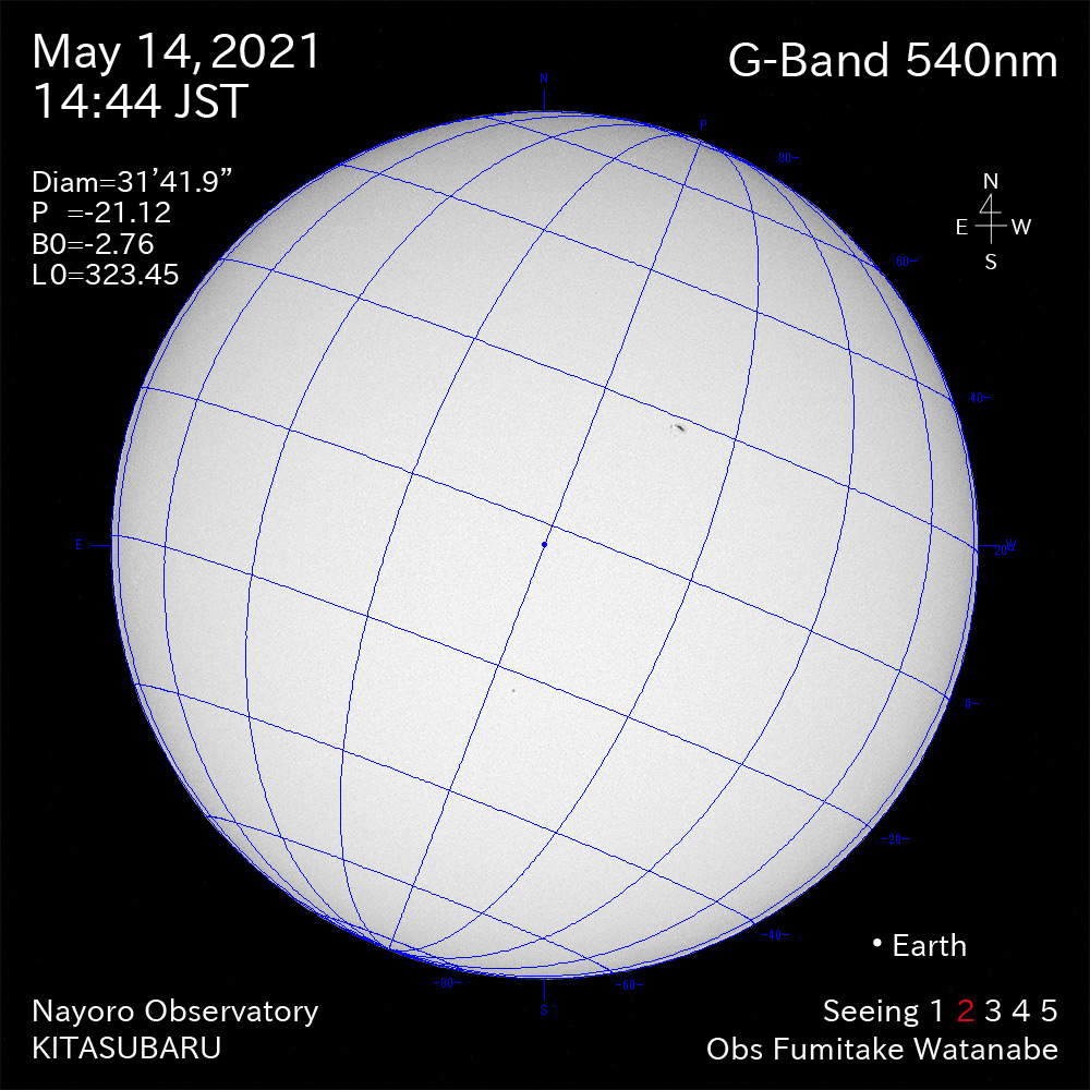 2021年5月14日540nm波長の太陽