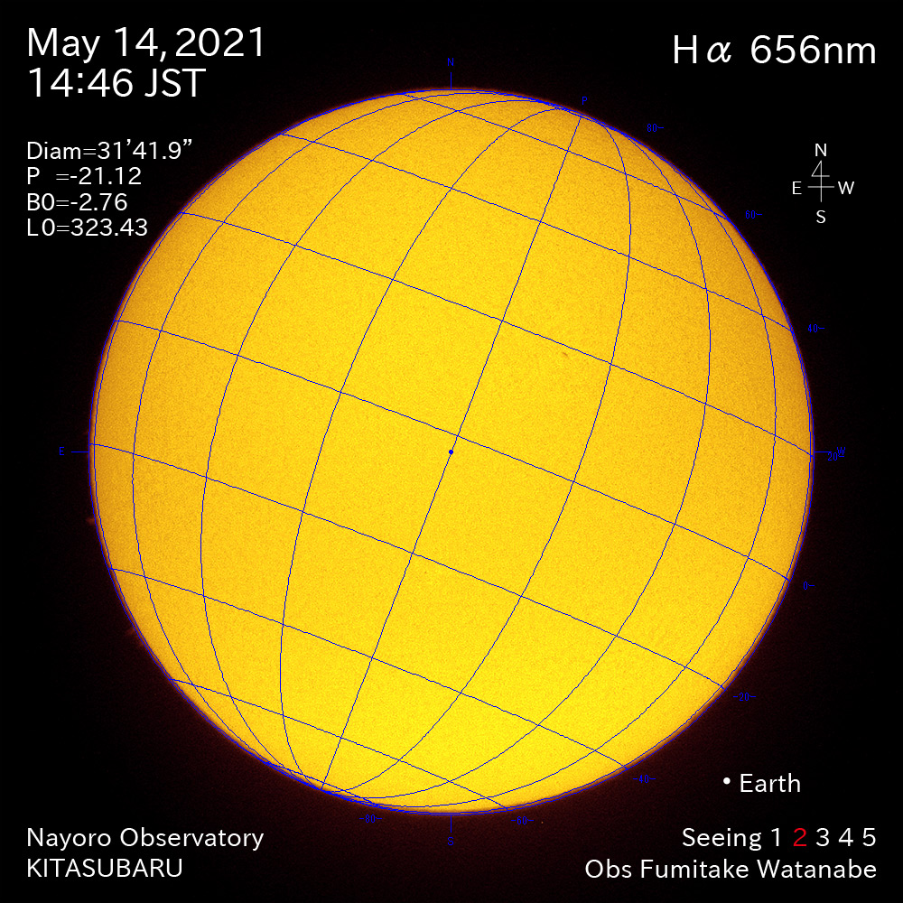 2021年5月14日Ha波長の太陽