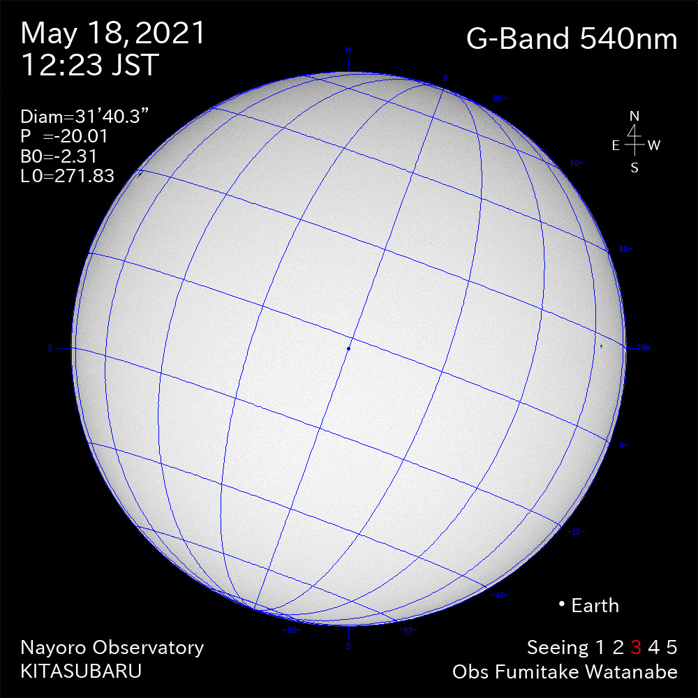 2021年5月18日540nm波長の太陽