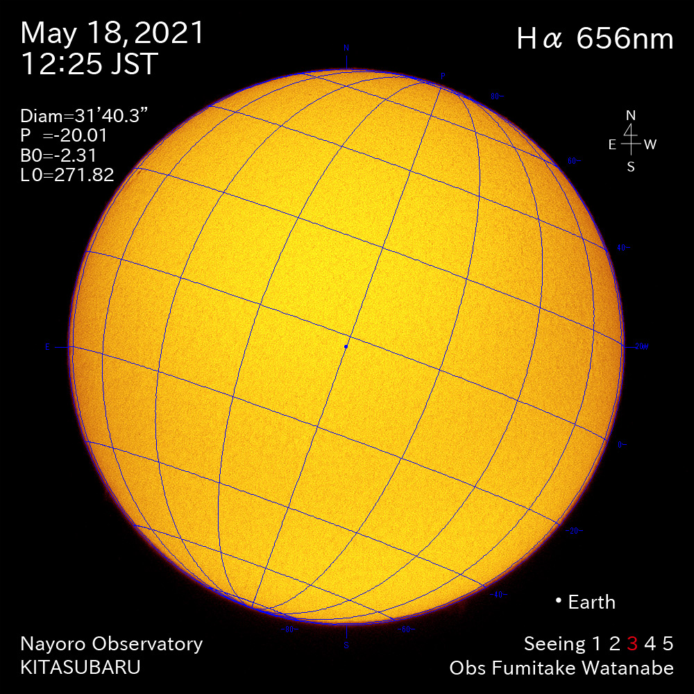 2021年5月18日Ha波長の太陽
