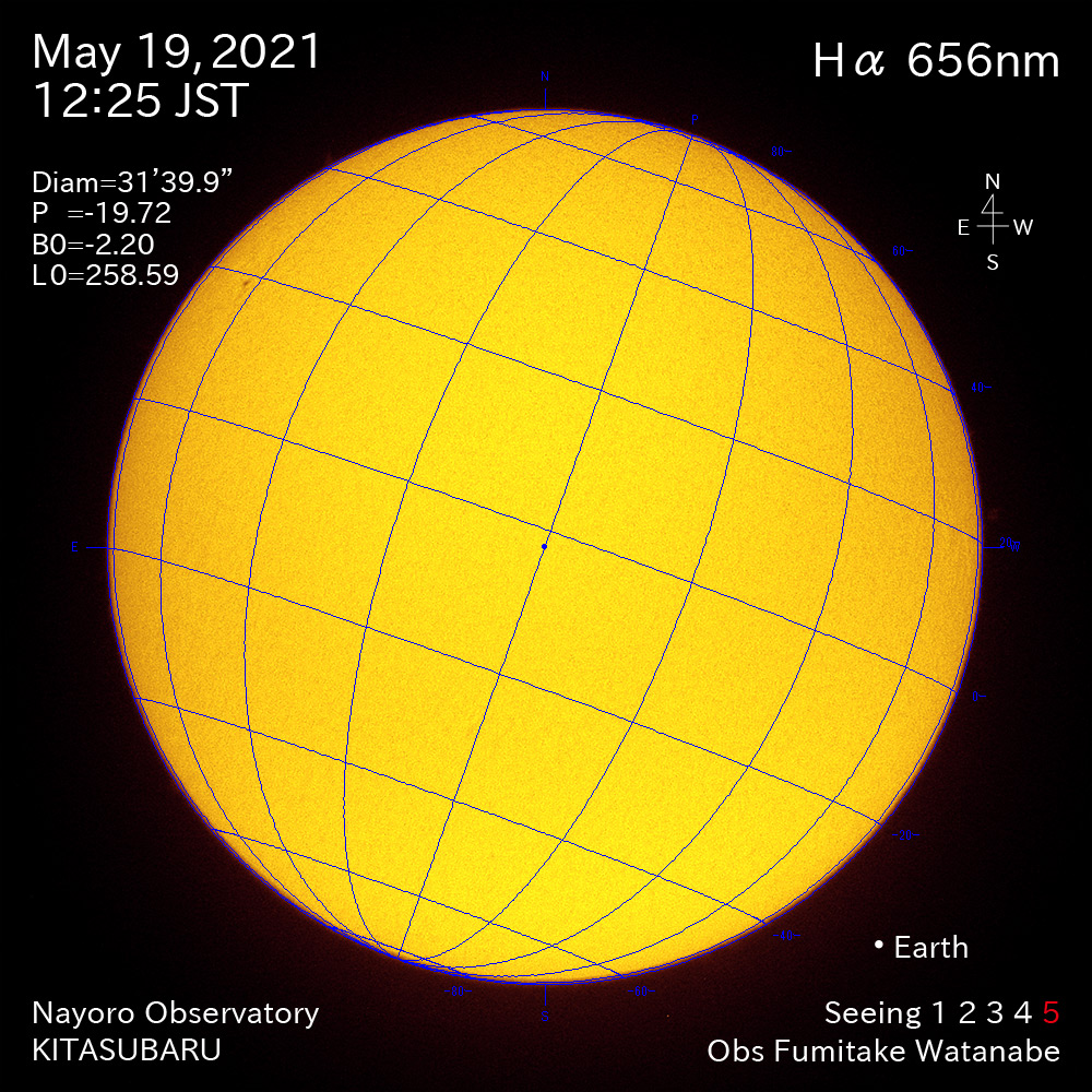 2021年5月19日Ha波長の太陽