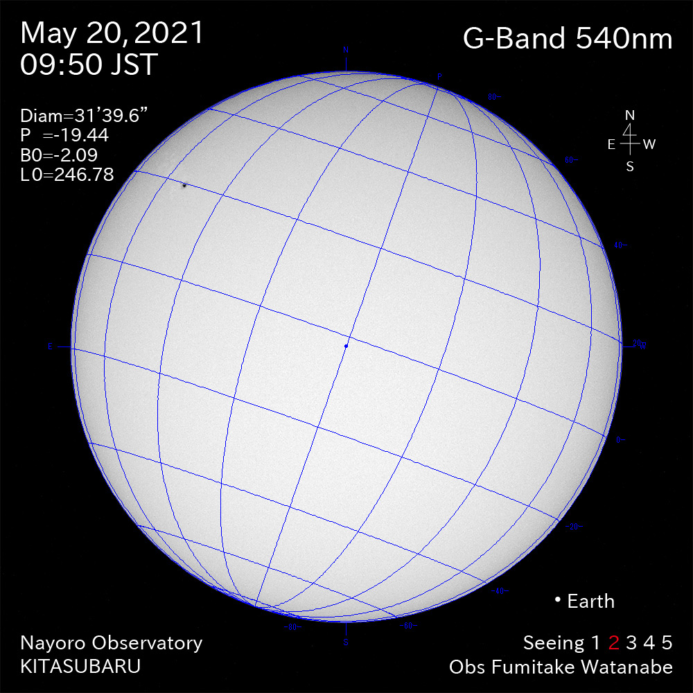 2021年5月20日540nm波長の太陽