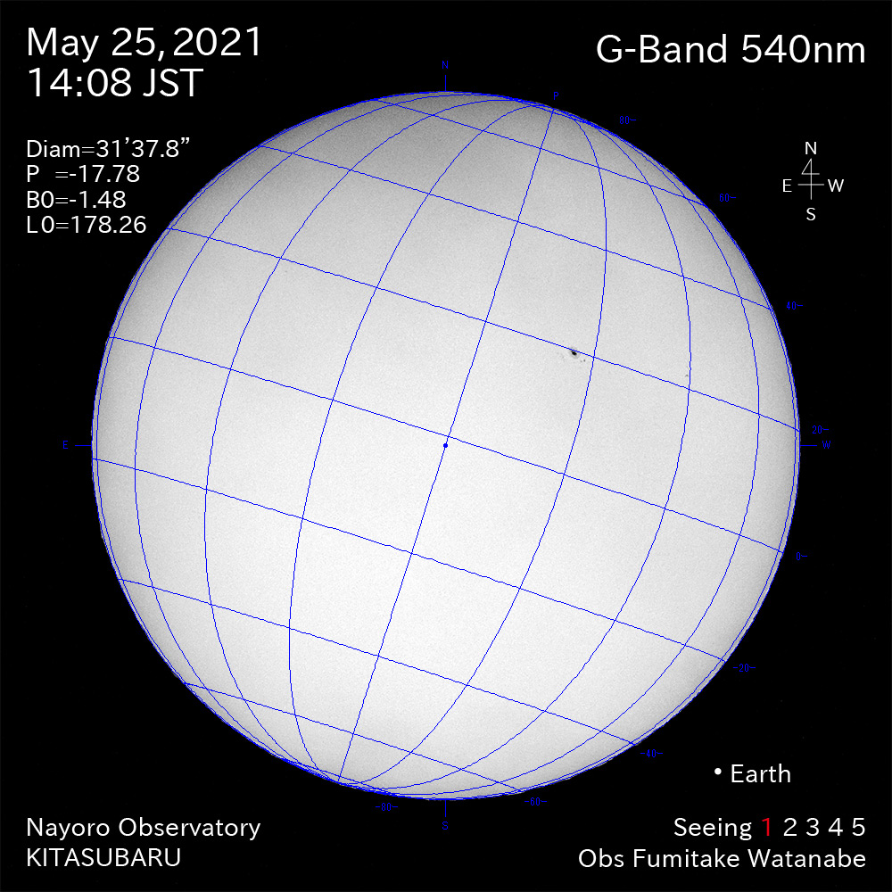 2021年5月25日540nm波長の太陽