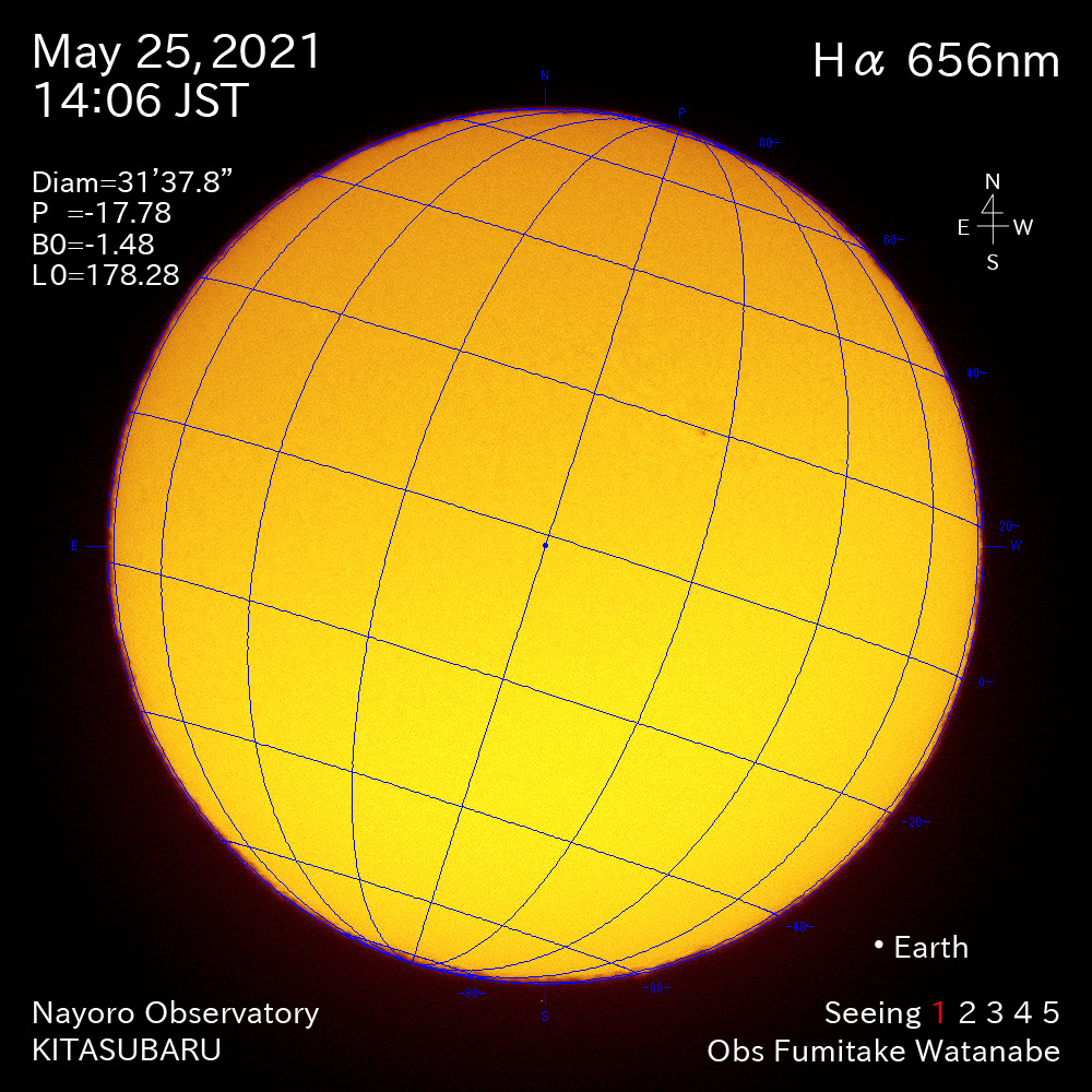 2021年5月25日Ha波長の太陽