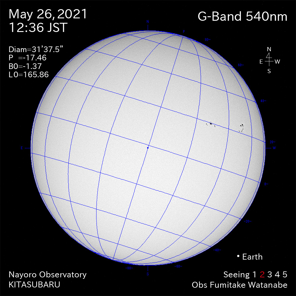 2021年5月26日540nm波長の太陽