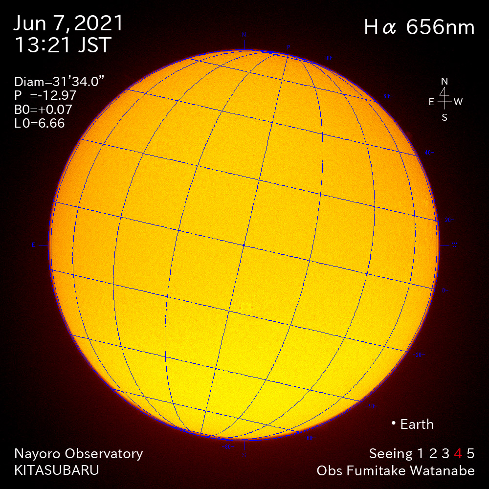 2021年6月7日Ha波長の太陽