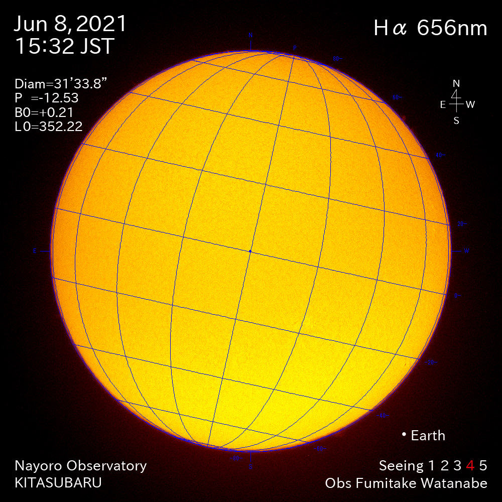 2021年6月8日Ha波長の太陽
