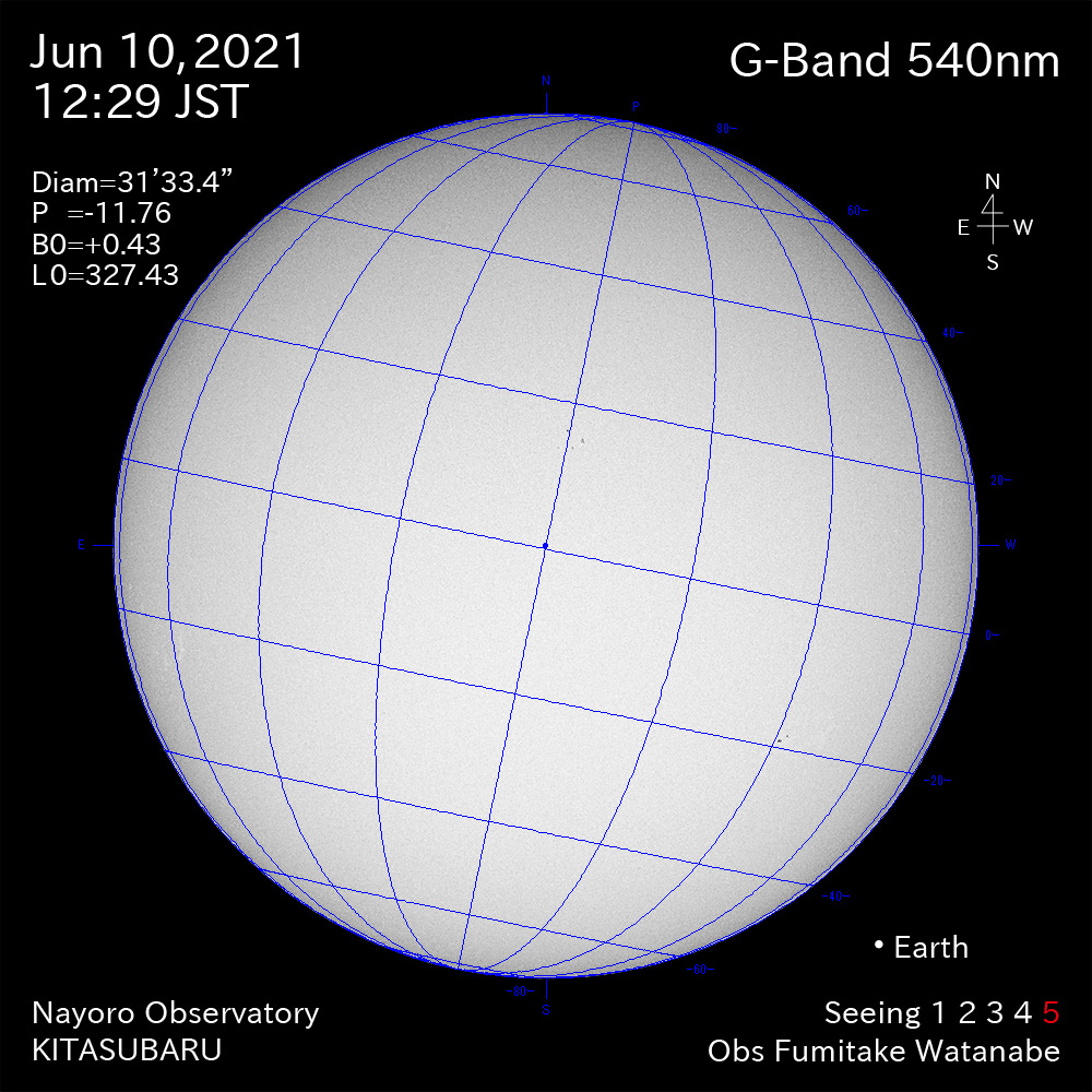 2021年6月10日540nm波長の太陽