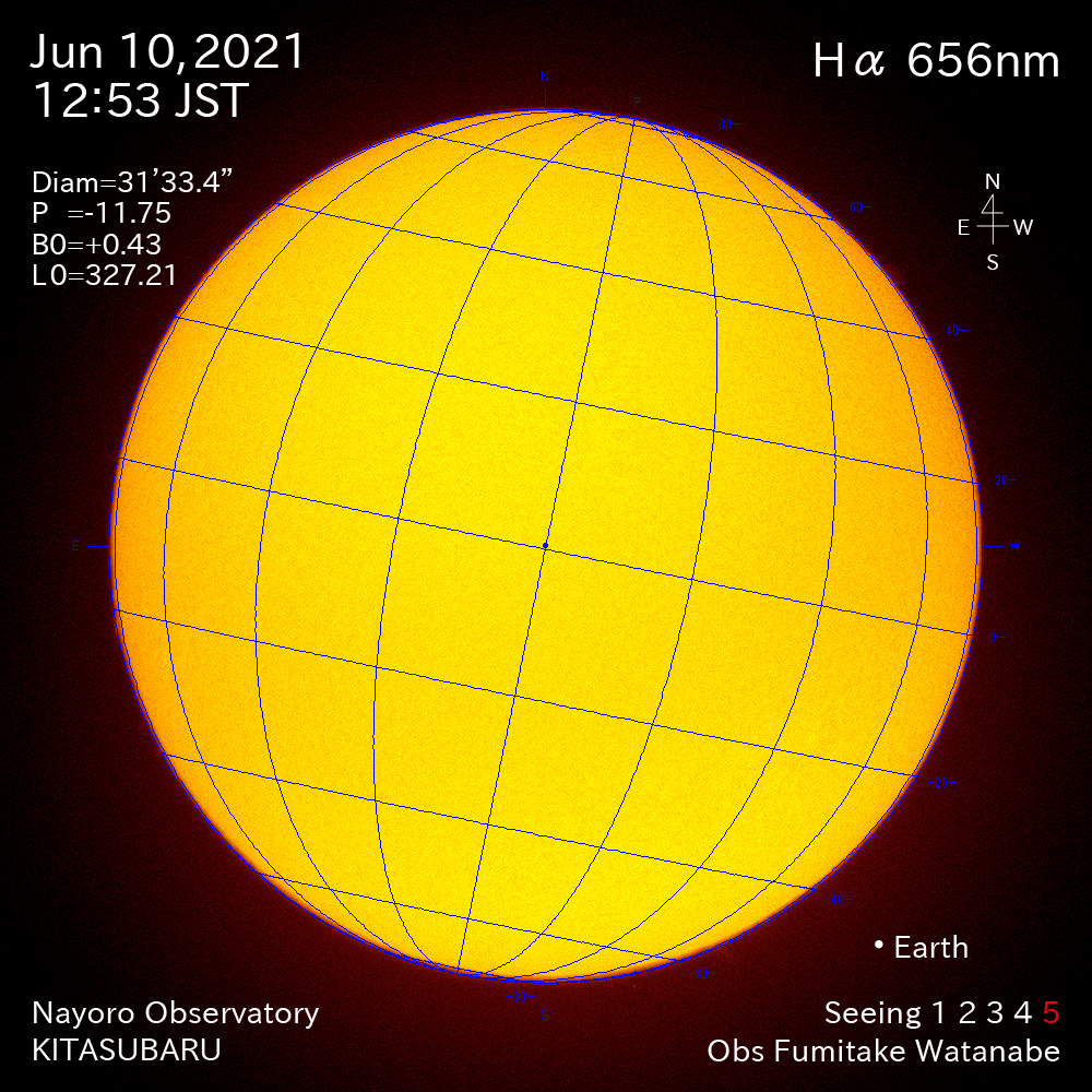 2021年6月10日Ha波長の太陽