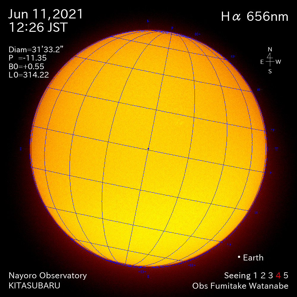 2021年6月11日Ha波長の太陽