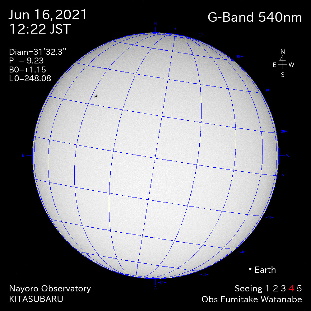 2021年6月16日540nm波長の太陽