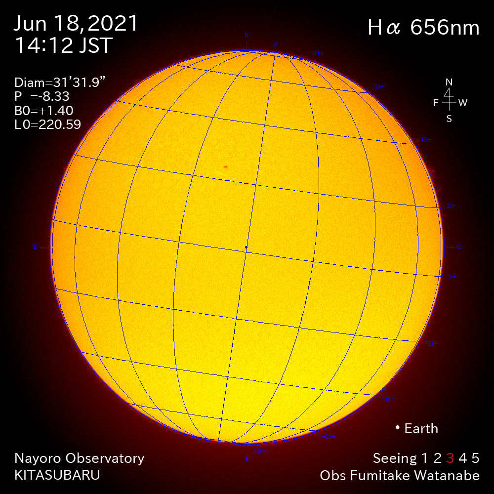 2021年6月18日Ha波長の太陽