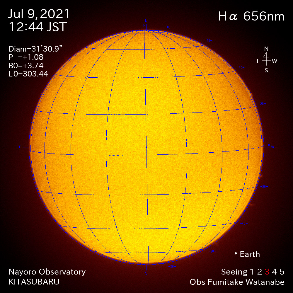 2021年7月9日Ha波長の太陽