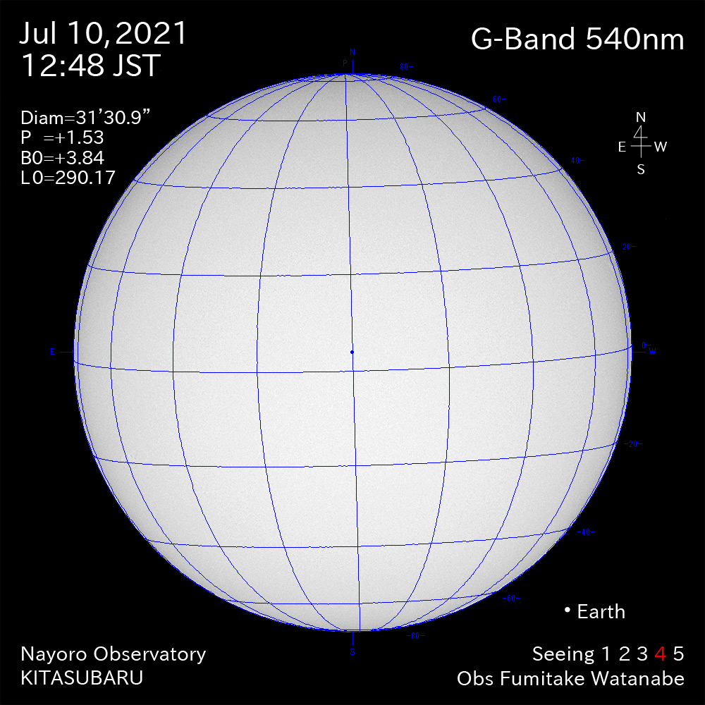 2021年7月10日540nm波長の太陽