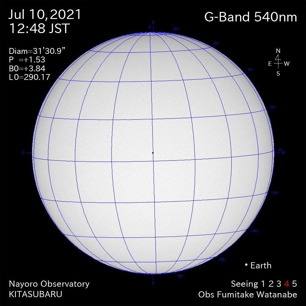2021年7月10日540nm波長の太陽