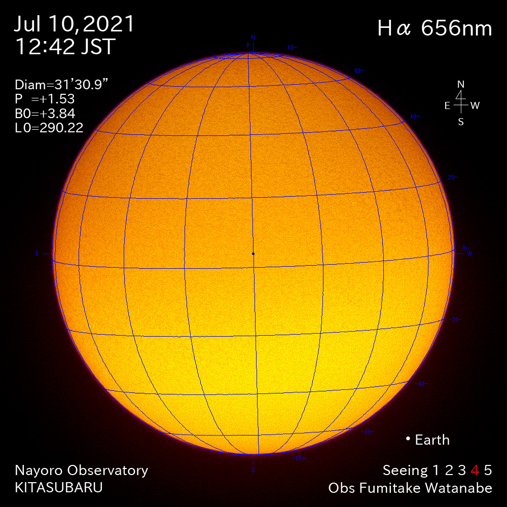 2021年7月10日Ha波長の太陽