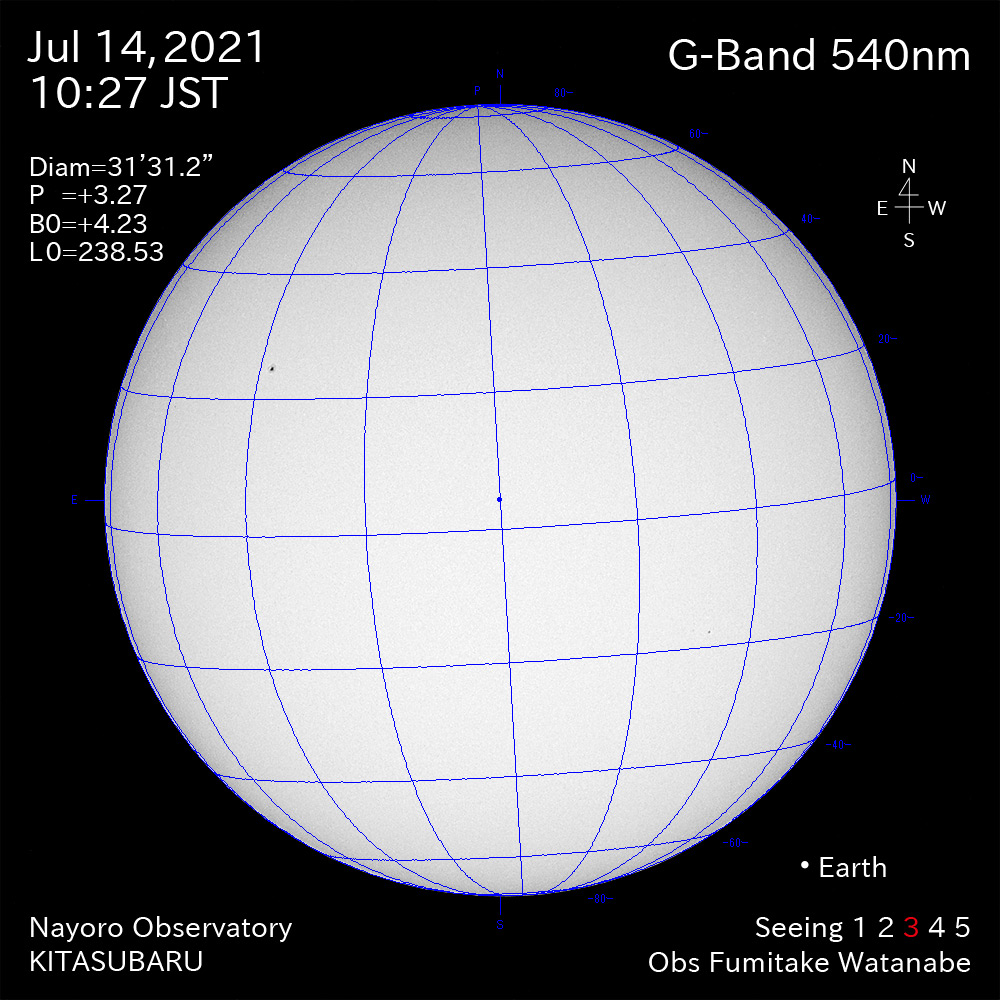2021年7月14日540nm波長の太陽