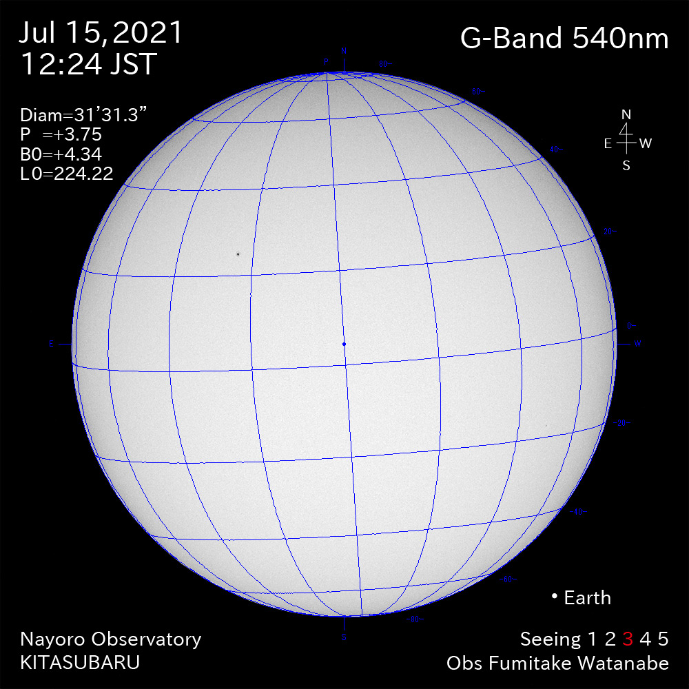 2021年7月15日540nm波長の太陽