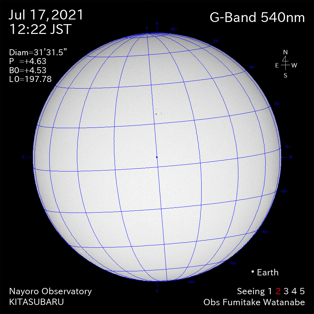 2021年7月17日540nm波長の太陽