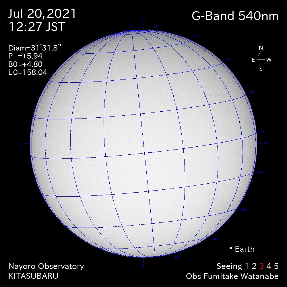2021年7月20日540nm波長の太陽