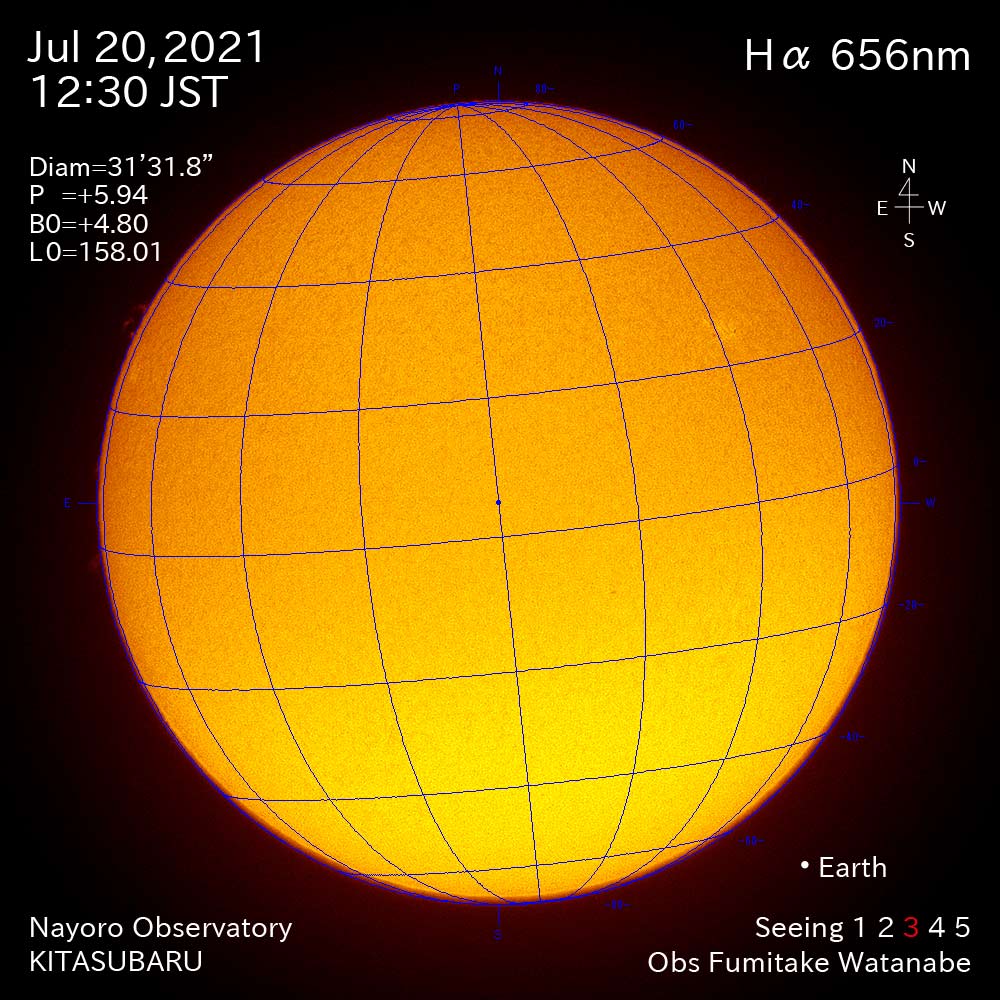 2021年7月20日Ha波長の太陽