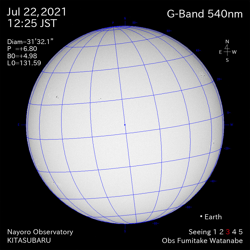 2021年7月22日540nm波長の太陽
