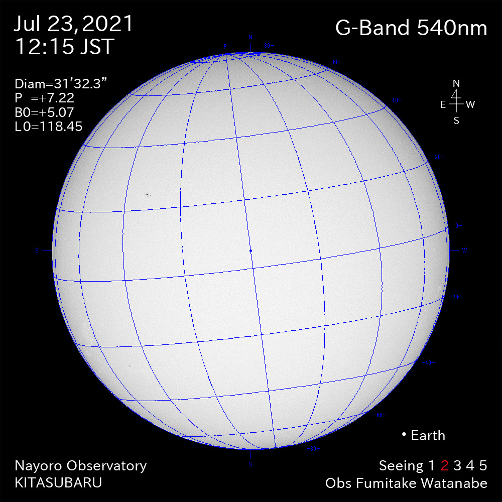 2021年7月23日540nm波長の太陽