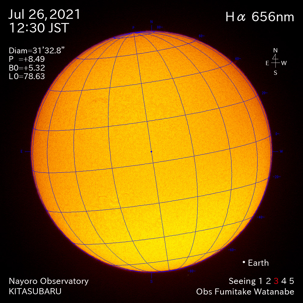 2021年7月26日Ha波長の太陽