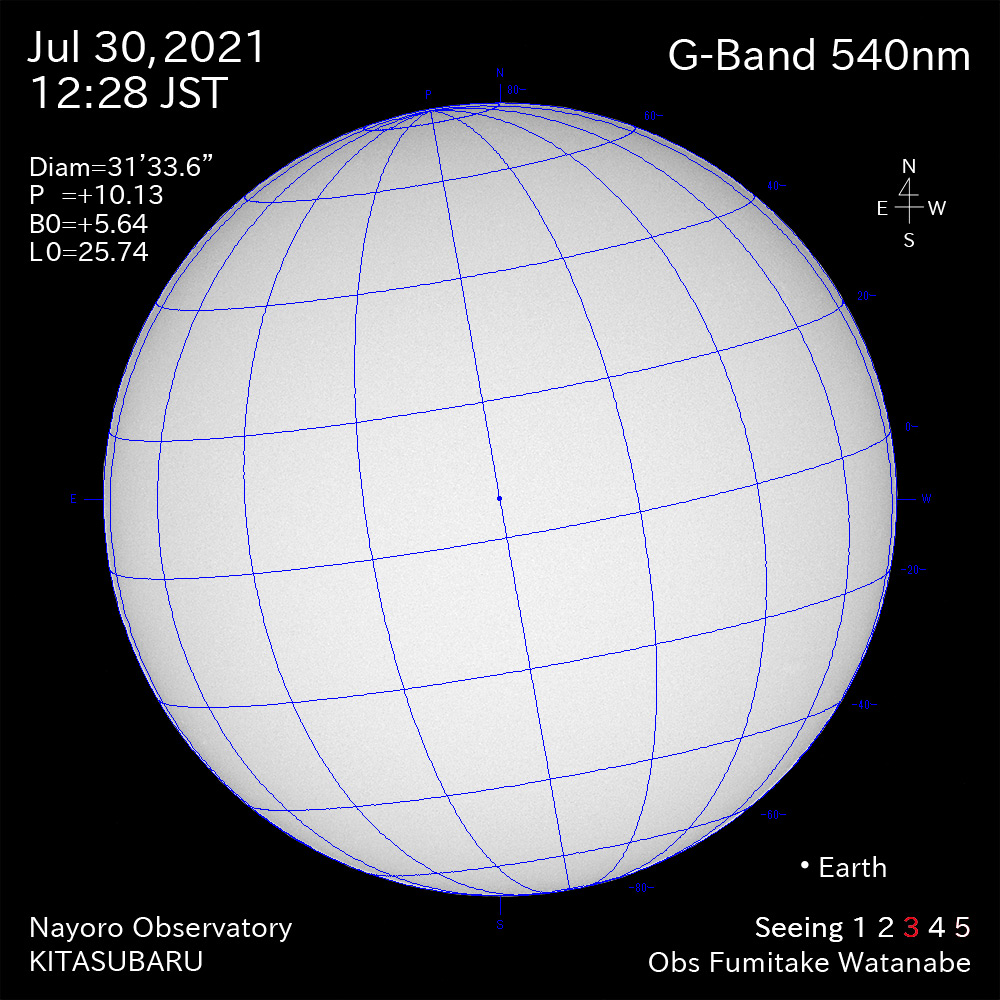 2021年7月30日540nm波長の太陽