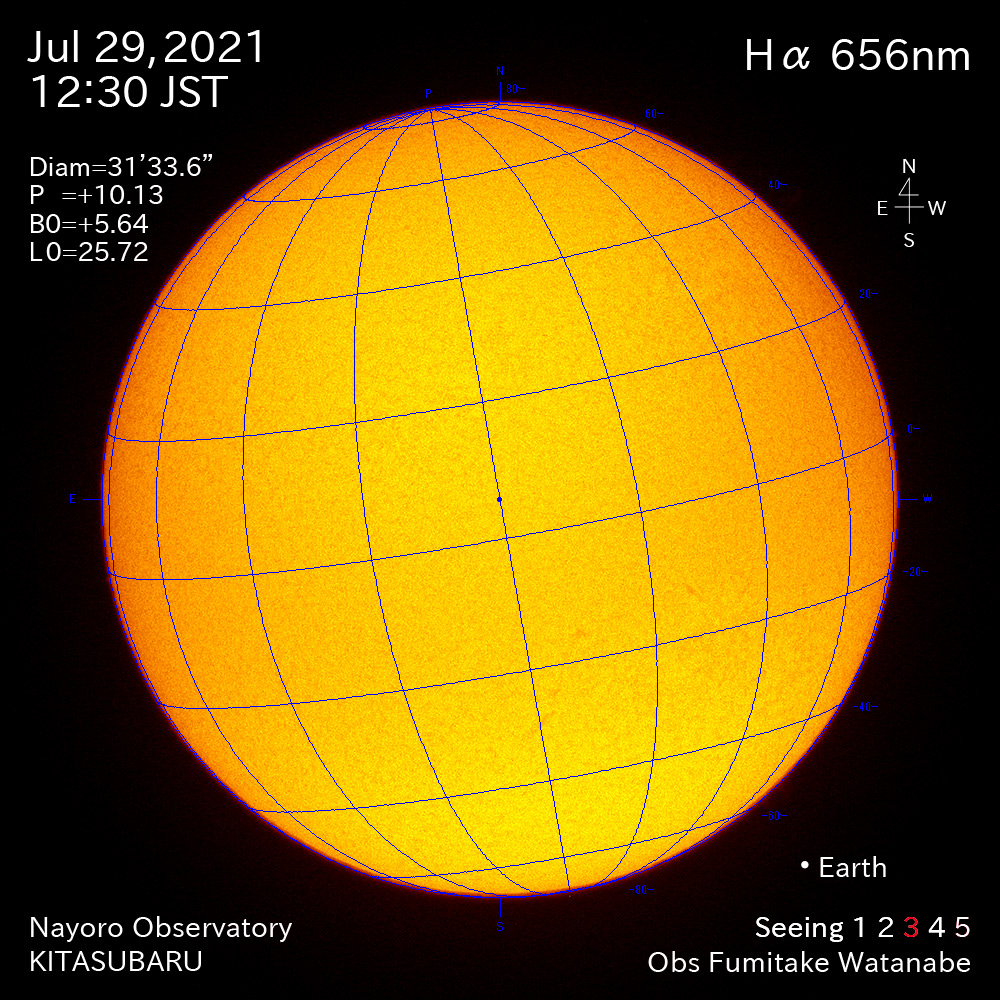 2021年7月30日Ha波長の太陽