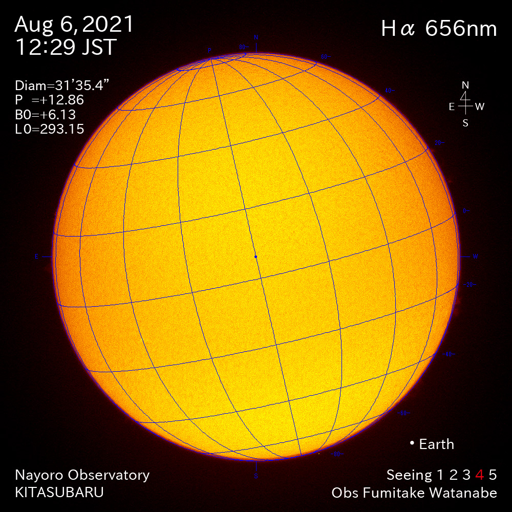 2021年8月6日Ha波長の太陽