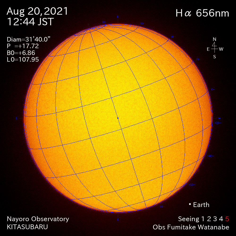 2021年8月20日Ha波長の太陽
