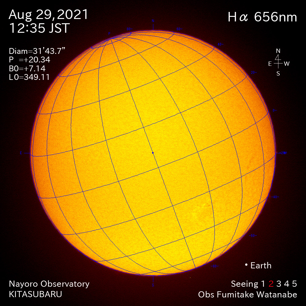 2021年8月29日Ha波長の太陽