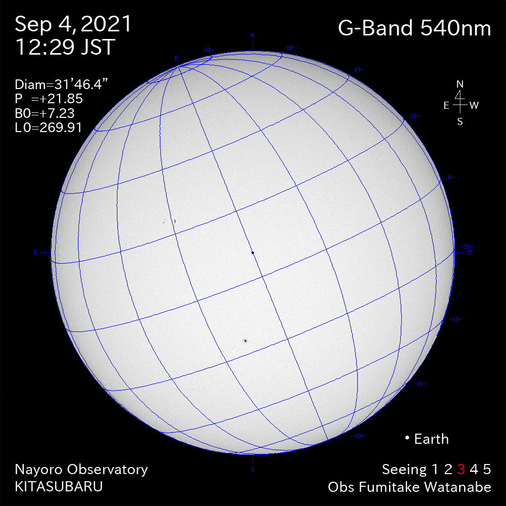 2021年9月4日540nm波長の太陽