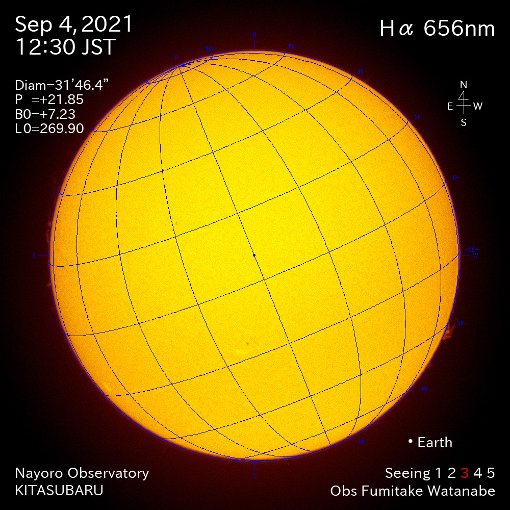 2021年9月4日Ha波長の太陽
