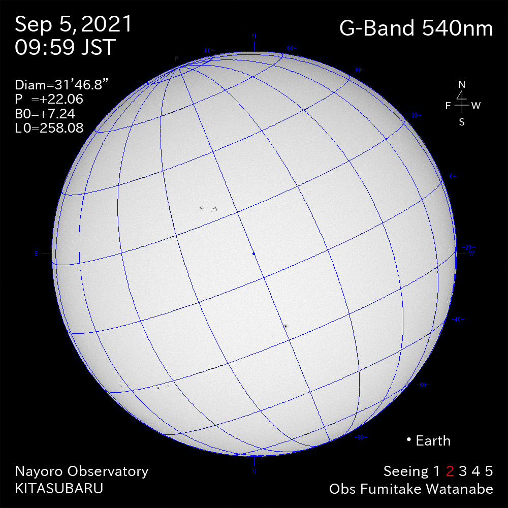 2021年9月5日540nm波長の太陽