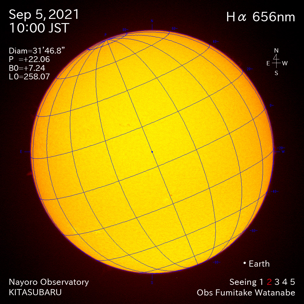2021年9月5日Ha波長の太陽