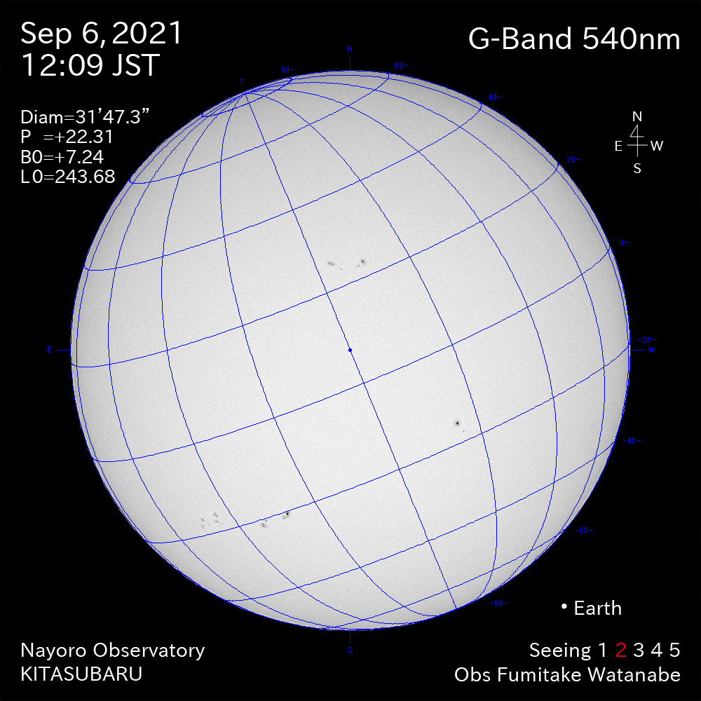 2021年9月6日540nm波長の太陽