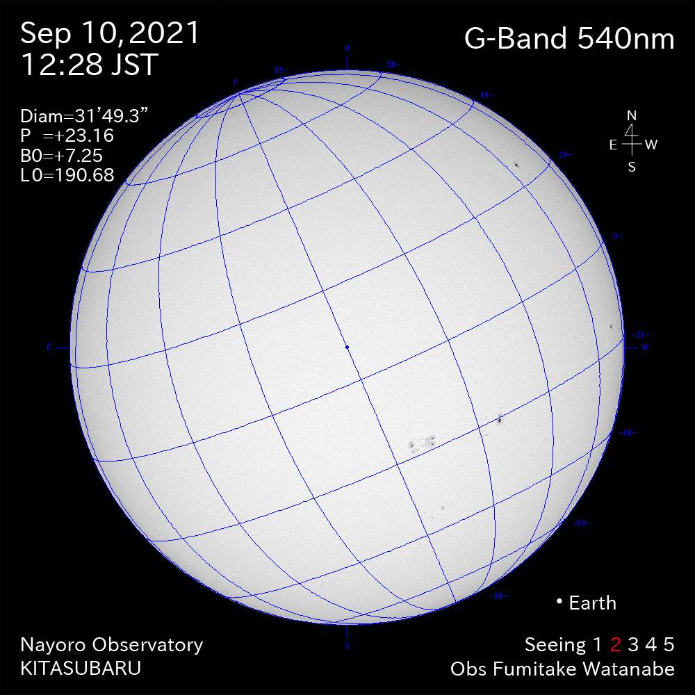 2021年9月10日540nm波長の太陽