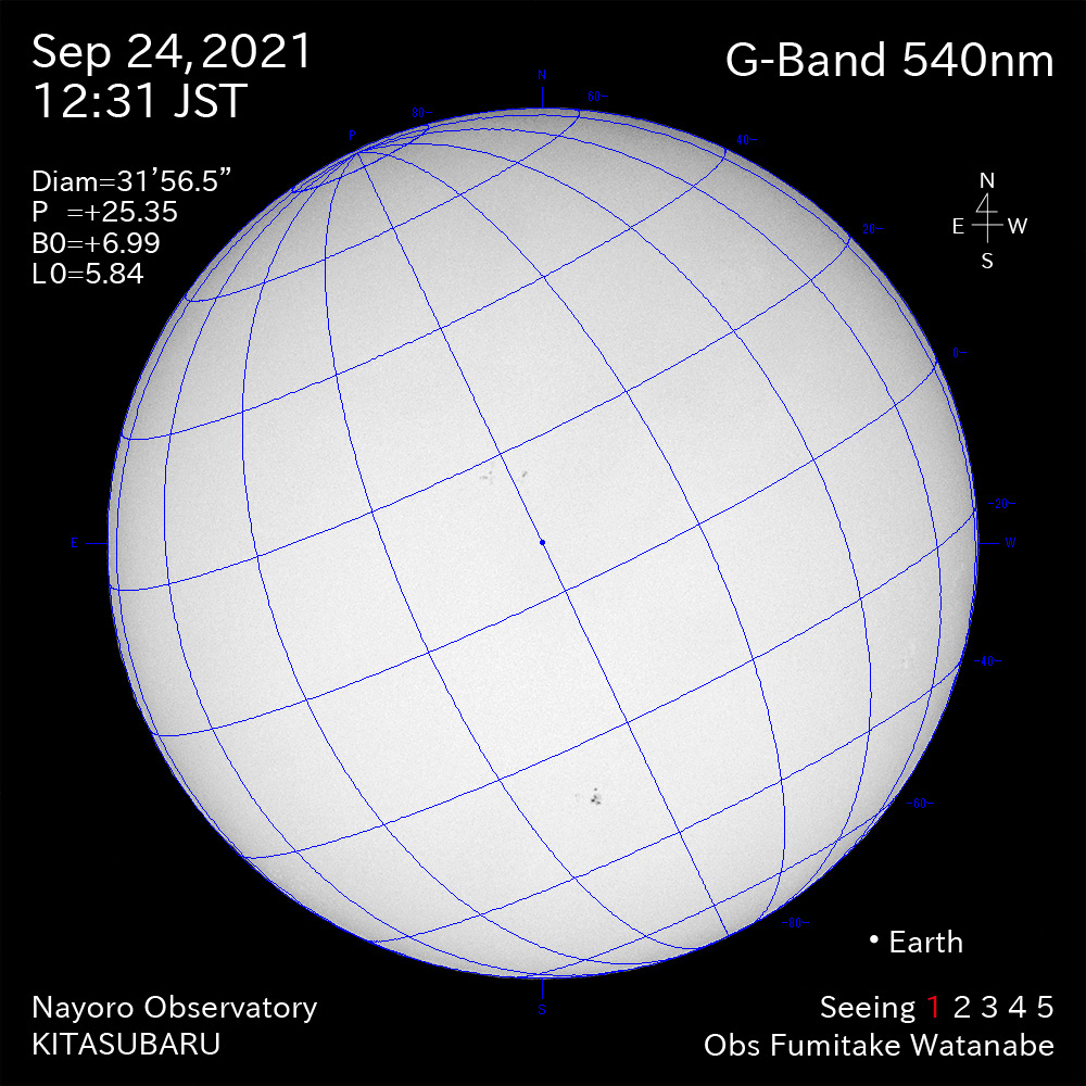 2021年9月24日540nm波長の太陽