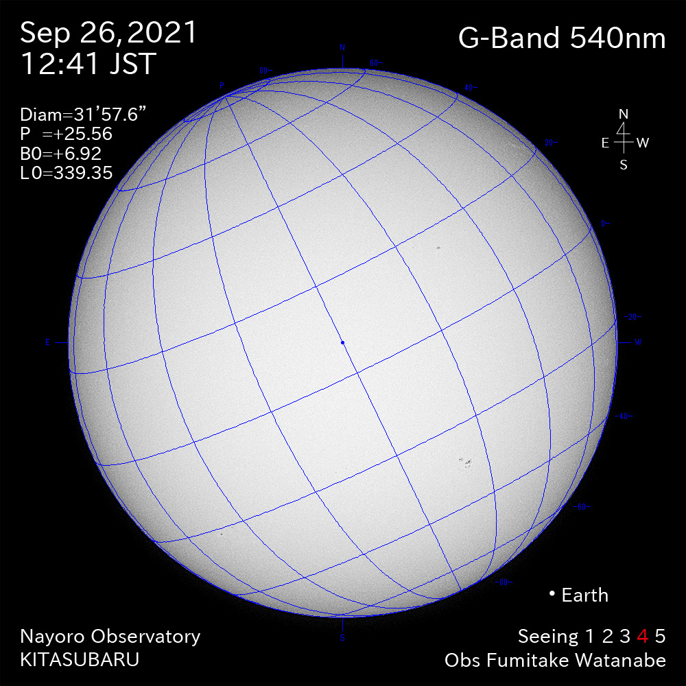 2021年9月26日540nm波長の太陽