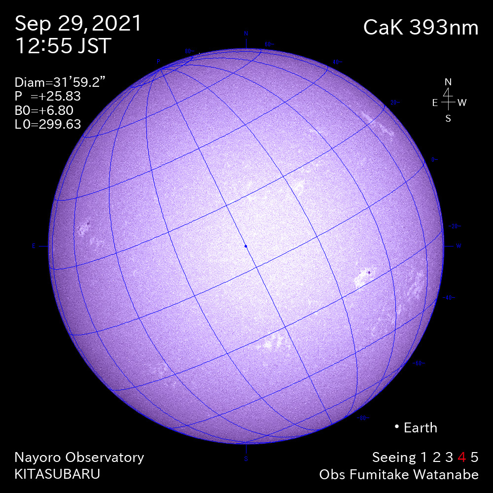 2021年9月29日CaK波長の太陽