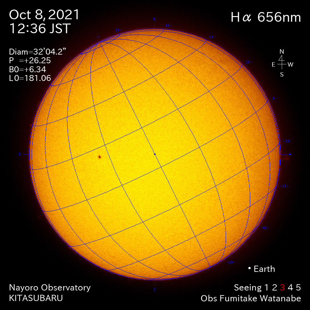 2021年10月8日Ha波長の太陽