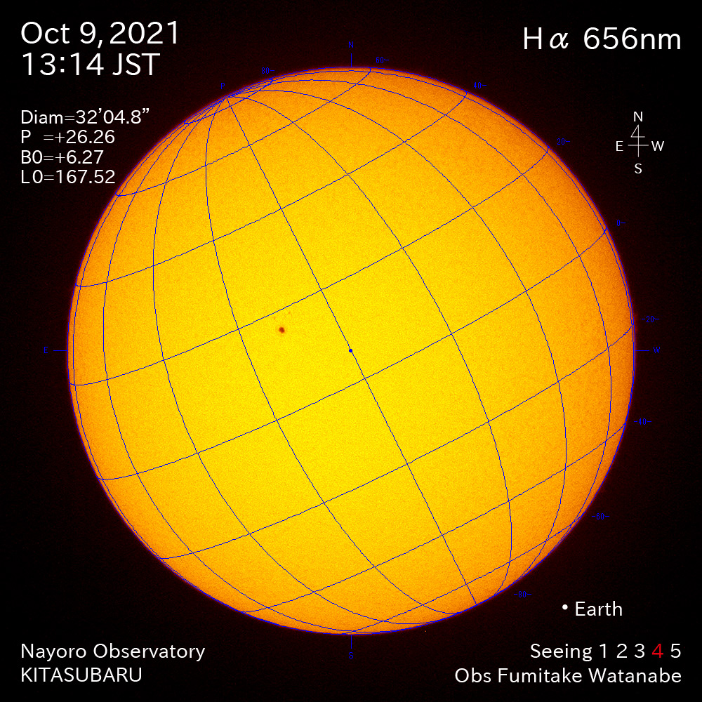 2021年10月9日Ha波長の太陽
