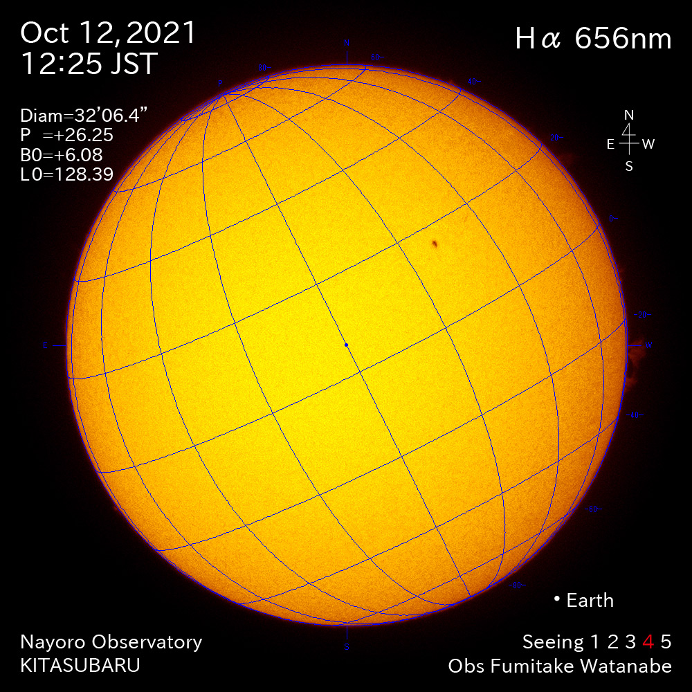 2021年10月12日Ha波長の太陽