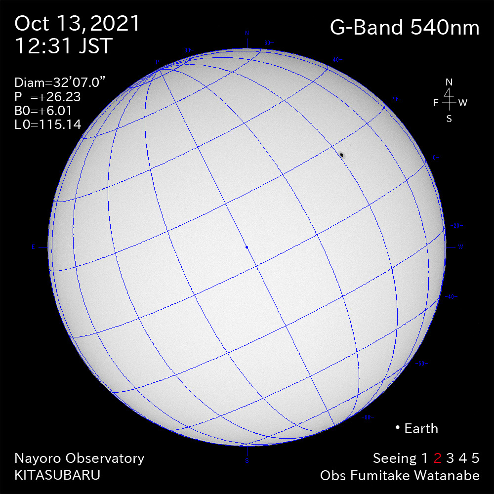 2021年10月13日540nm波長の太陽