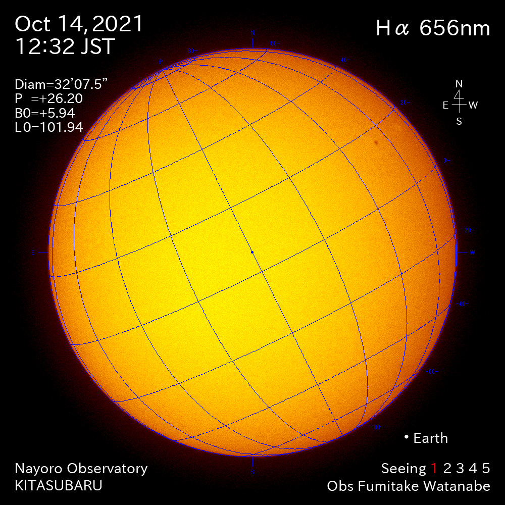 2021年10月14日Ha波長の太陽