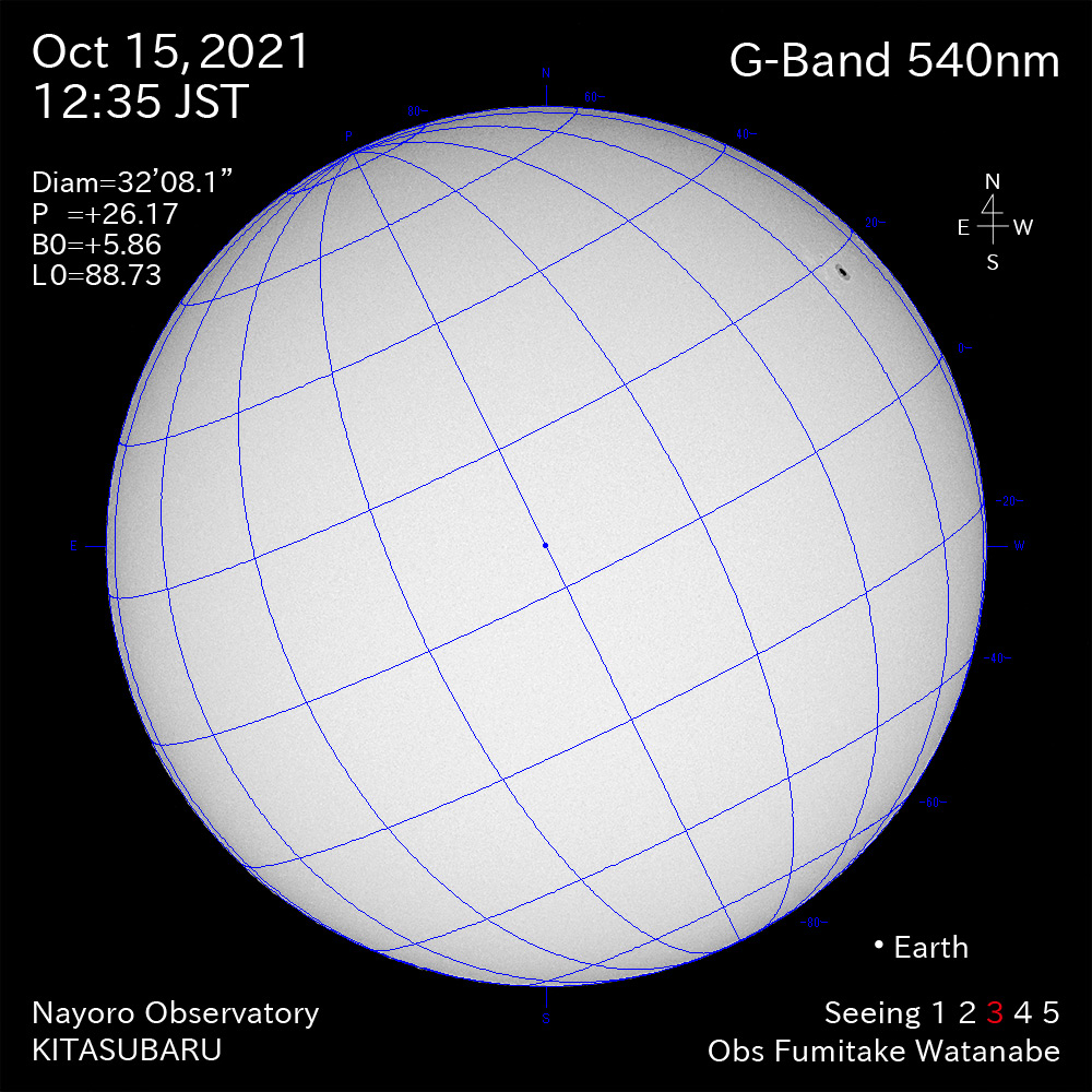 2021年10月15日540nm波長の太陽