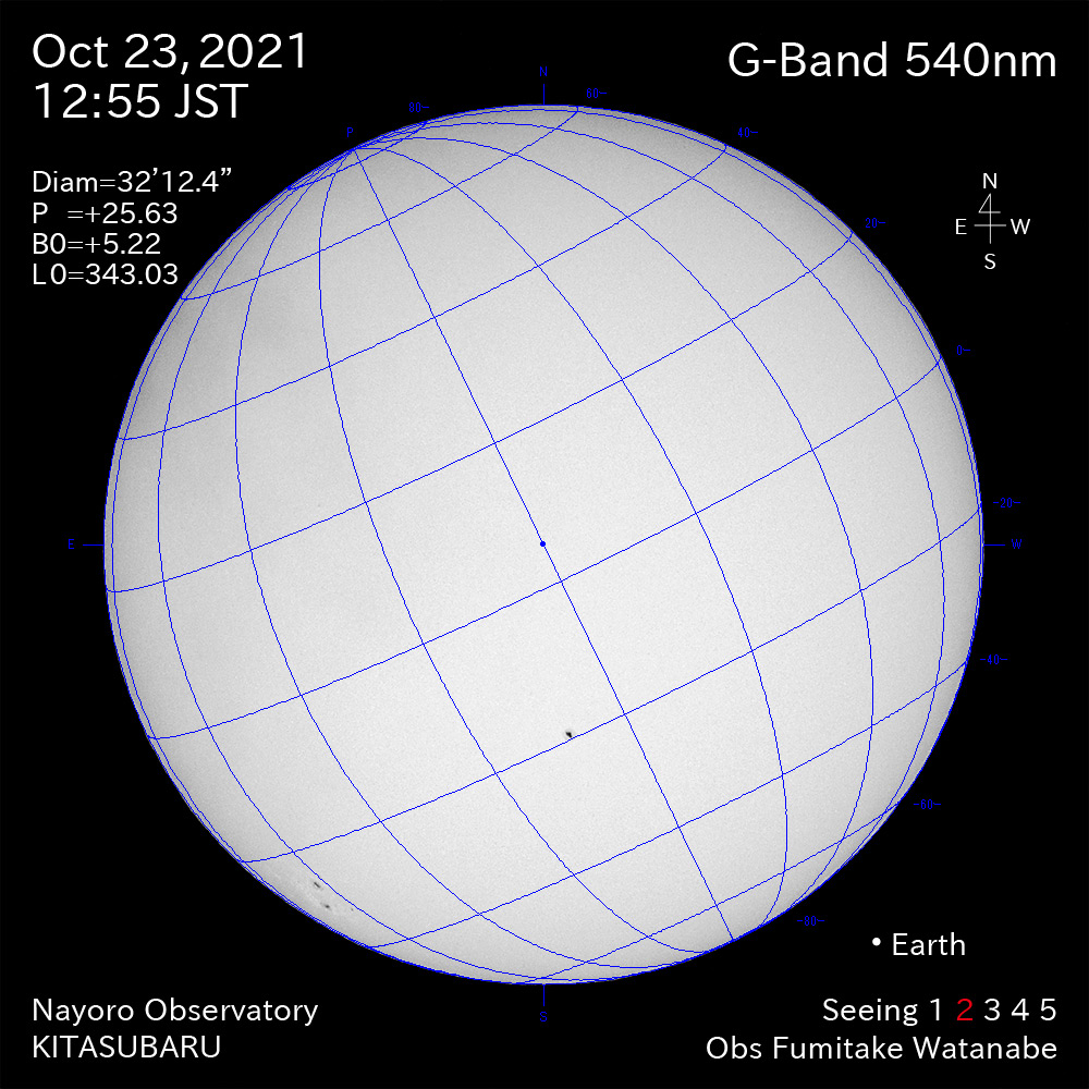 2021年10月23日540nm波長の太陽